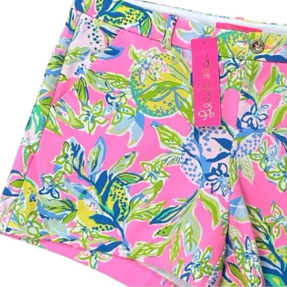 NWT Lilly Pulitzer Knit Callahan
Shorts Sz 14 Stretch pink Squeeze The Day - Picture 3 of 9